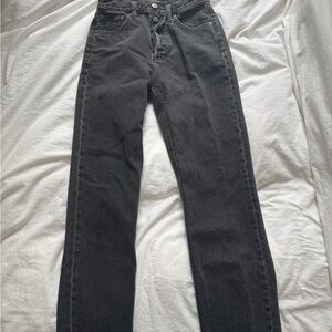 Denim Forum Black Straight Leg Jeans